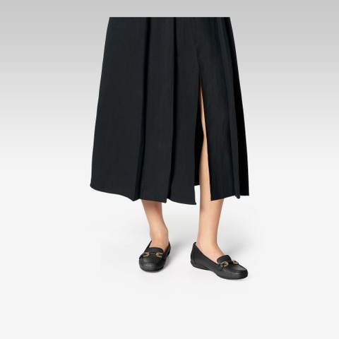 Leather loafers ANNYTAH MOC WOMAN Black - image number 1 | GEOX