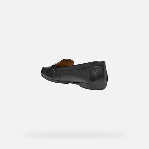 Leather loafers ANNYTAH MOC WOMAN Black - image number 4 | GEOX