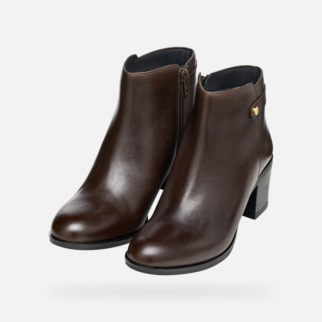 Medium heel ankle boots NEW ASHEEL WOMAN Dark Brown - image number 8 | GEOX