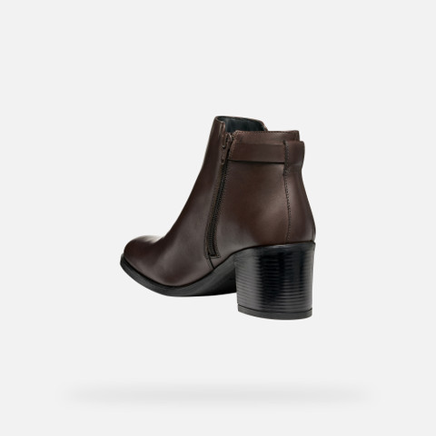 Medium heel ankle boots NEW ASHEEL WOMAN Dark Brown - image number 3 | GEOX