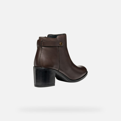 Medium heel ankle boots NEW ASHEEL WOMAN Dark Brown - image number 4 | GEOX