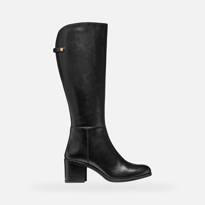 Hohe stiefel mit absatz NEW ASHEEL DAME Schwarz | GEOX