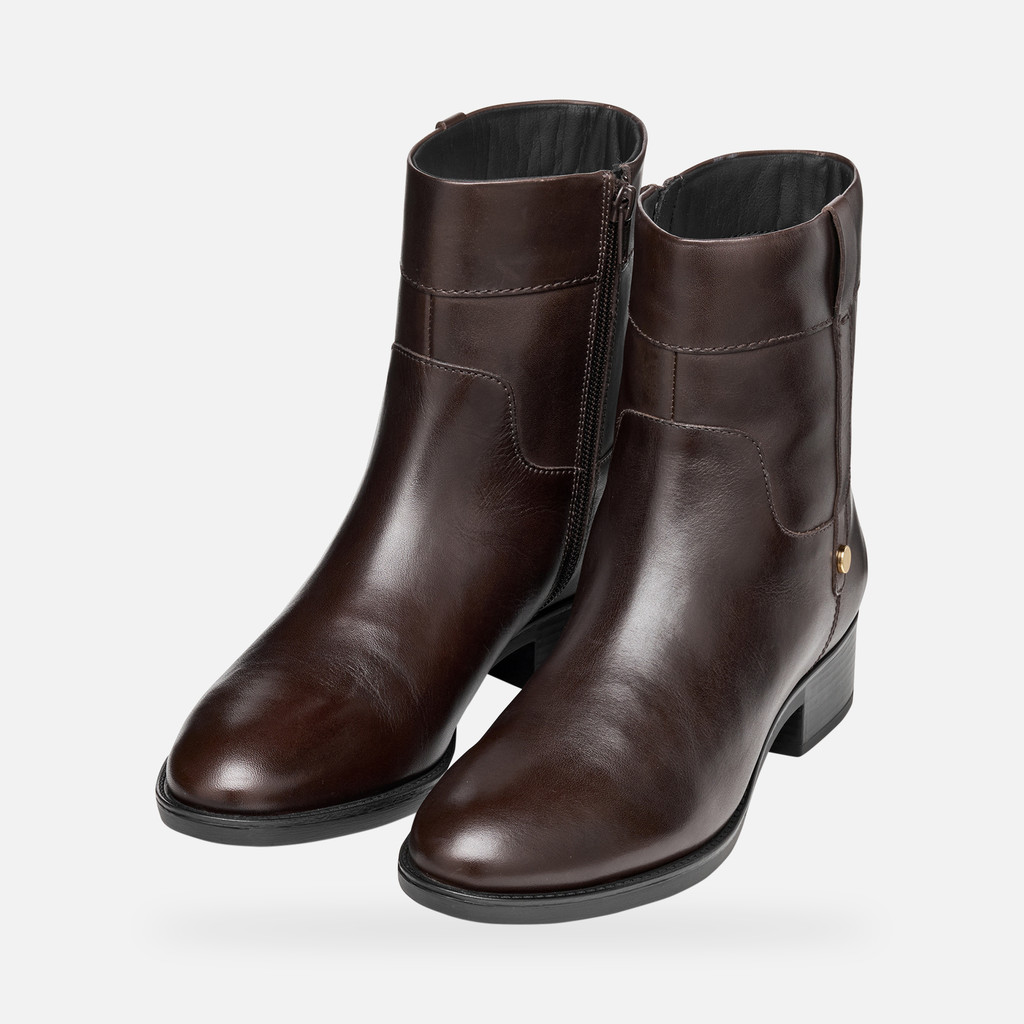 Low heel ankle boots FELICITY WOMAN Dark Brown - image number 7 | GEOX