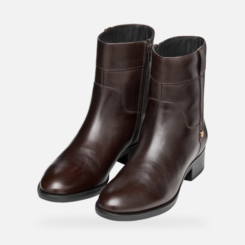 Low heel ankle boots FELICITY WOMAN Dark Brown - image number 7 | GEOX