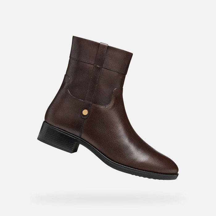 Stiefeletten mit niedrigem Absatz FELICITY DAME Dunkelbraun | GEOX