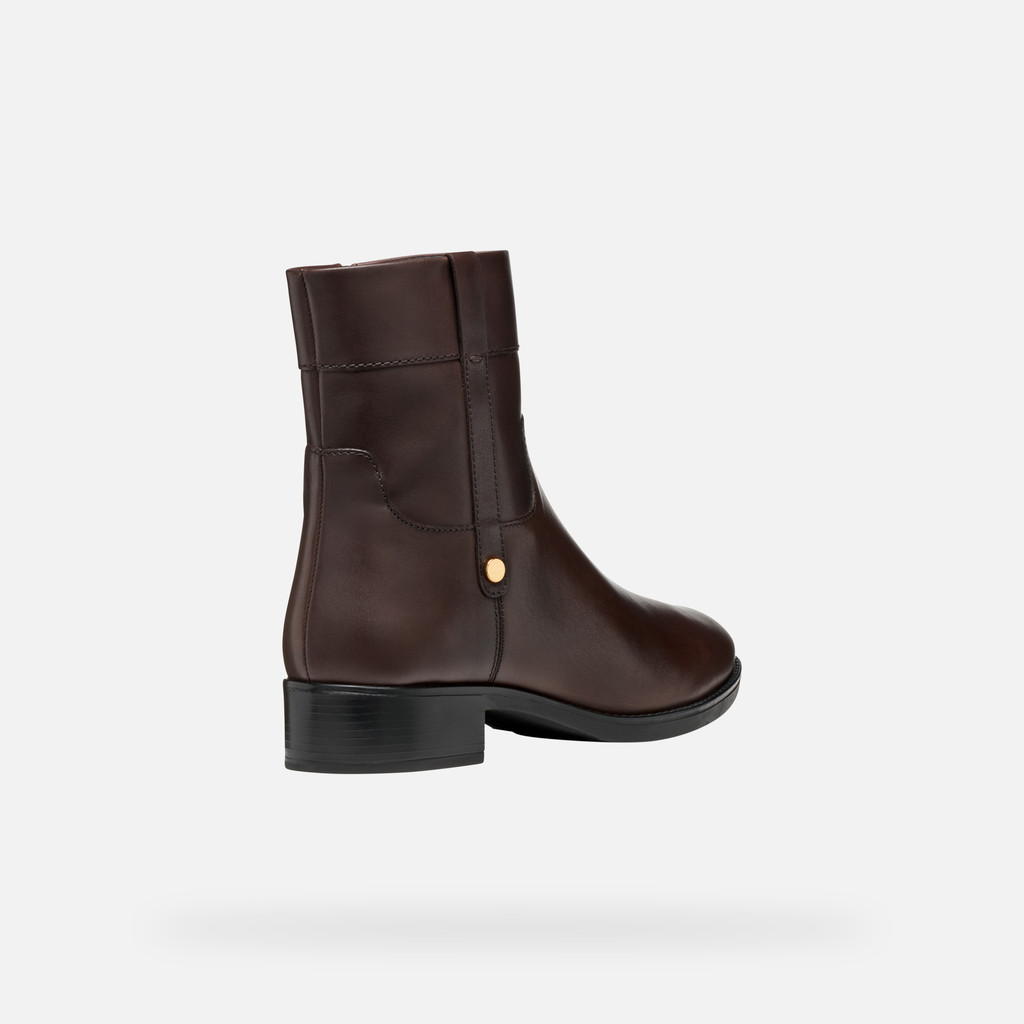 Low heel ankle boots FELICITY WOMAN Dark Brown - image number 4 | GEOX