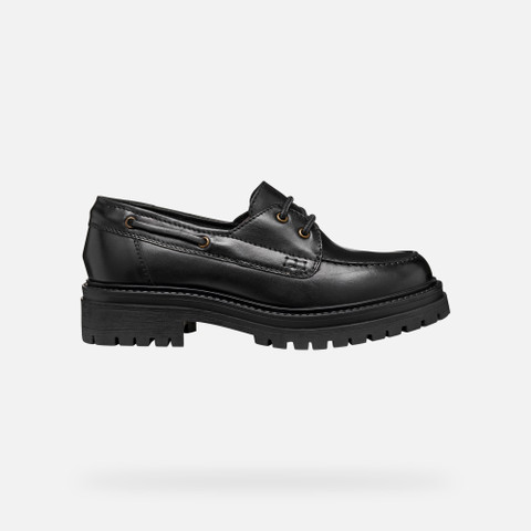 Leather loafers IRIDEA WOMAN Black - image number 1 | GEOX
