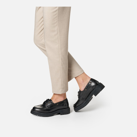 Leather loafers IRIDEA WOMAN Black - image number 2 | GEOX