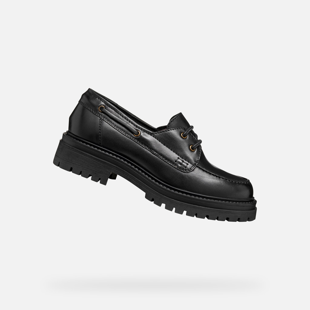 Leather loafers IRIDEA WOMAN Black - image number 0 | GEOX