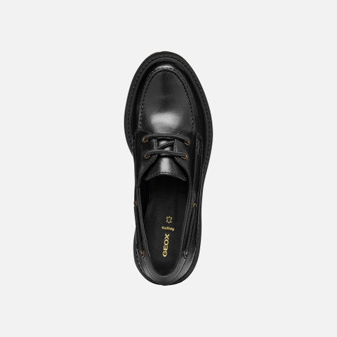 Leather loafers IRIDEA WOMAN Black - image number 6 | GEOX
