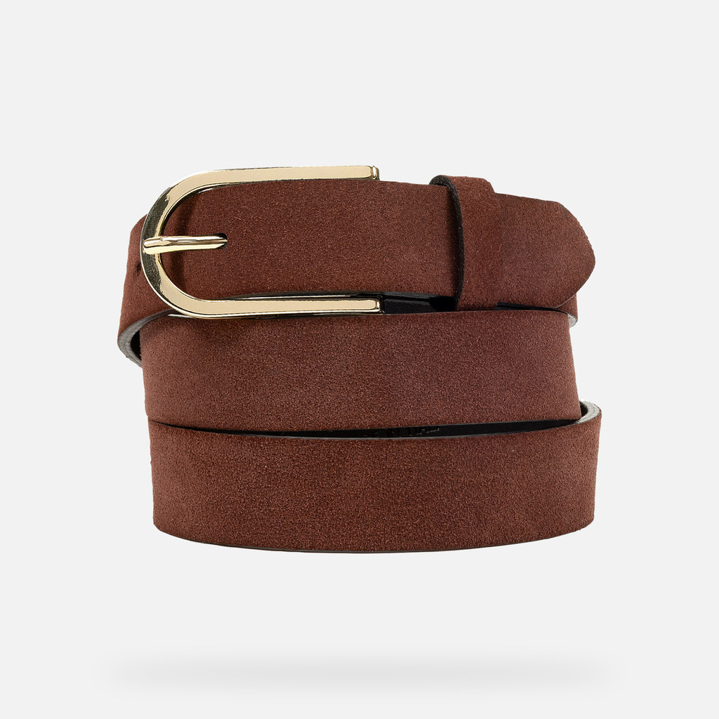 Suede belt BELT WOMAN Brick - image number 0 | GEOX