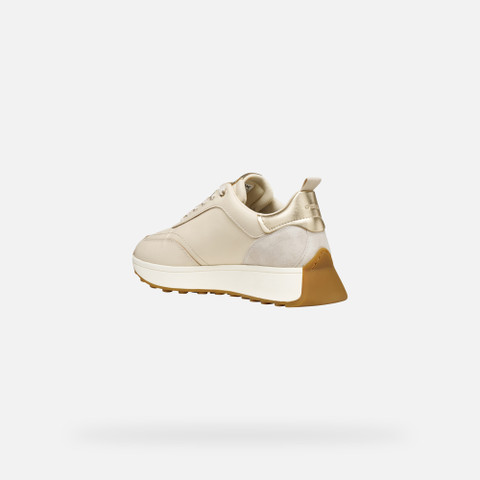 Low top sneakers AMABEL WOMAN Papyrus/Light sand - image number 3 | GEOX
