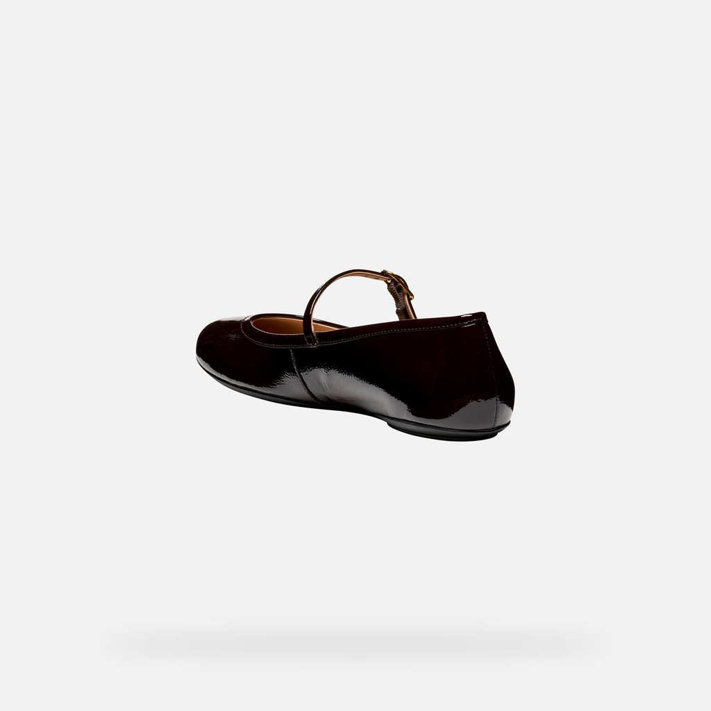 Leather ballerina flats PALMARIA WOMAN Wine - image number 3 | GEOX