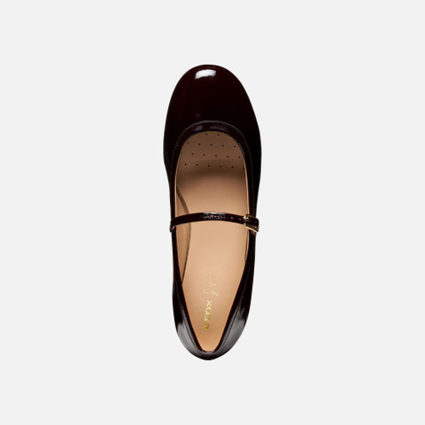 Leather ballerina flats PALMARIA WOMAN Wine - image number 5 | GEOX