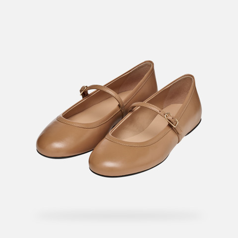 Ballet flats with strap PALMARIA WOMAN Beige - image number 8 | GEOX