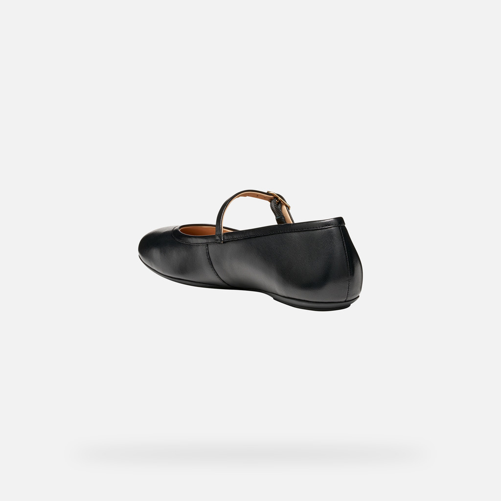Leather ballerina flats PALMARIA WOMAN Black - image number 3 | GEOX