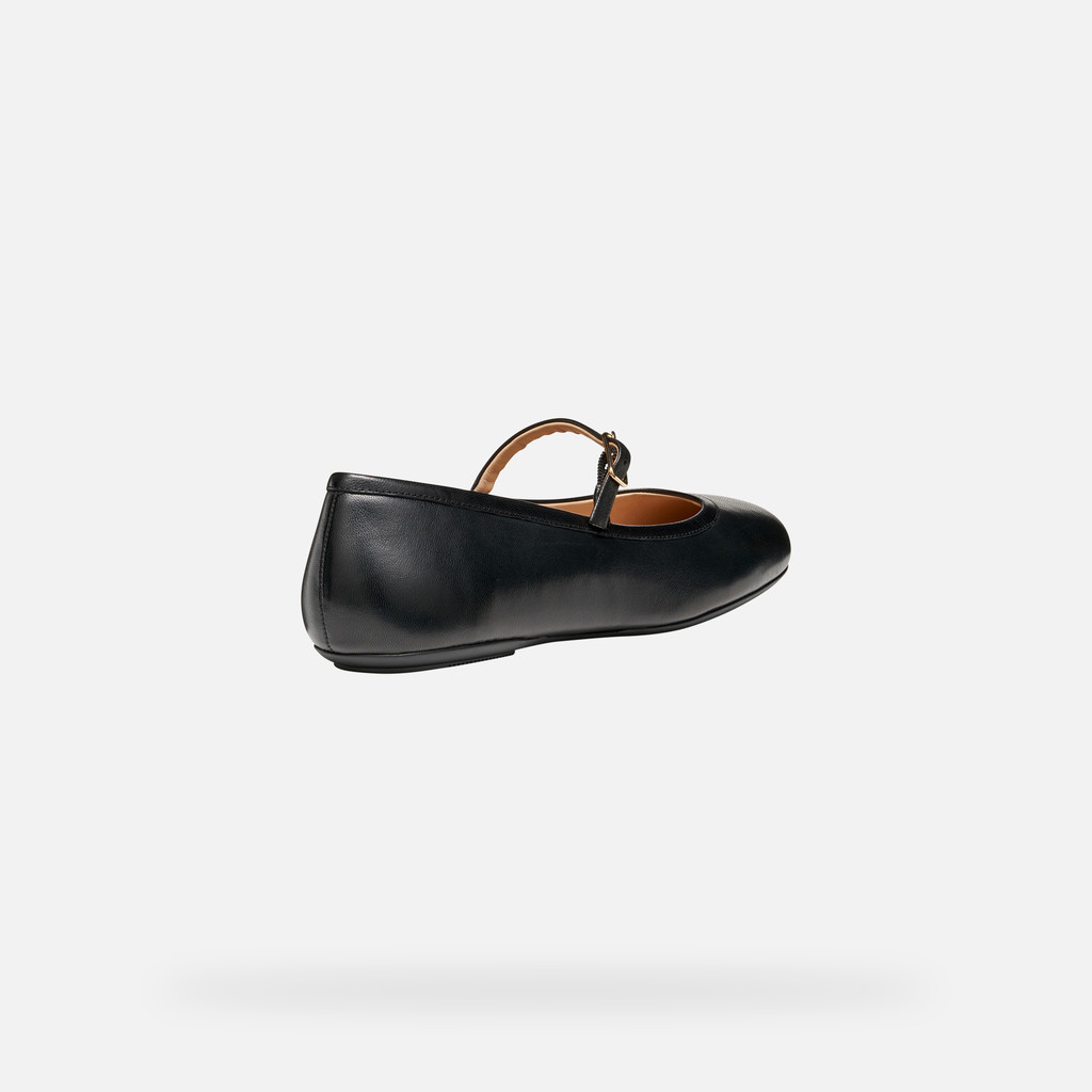 Leather ballerina flats PALMARIA WOMAN Black - image number 4 | GEOX