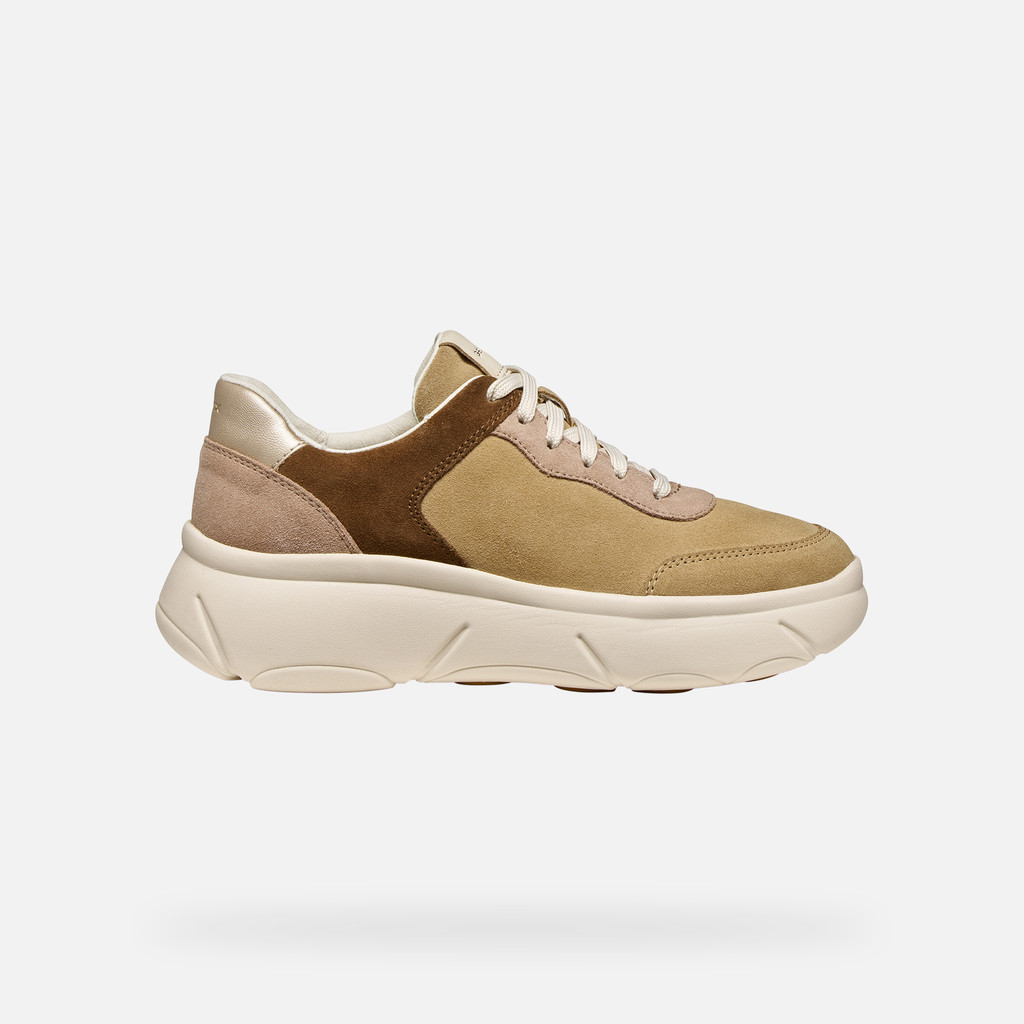 Platform trainers NEBULA 2.0 X WOMAN Dark sand/Light gold - image number 1 | GEOX