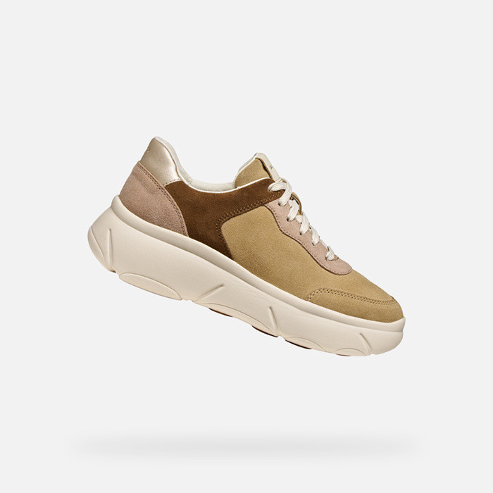 Platform trainers NEBULA 2.0 X WOMAN Dark sand/Light gold | GEOX