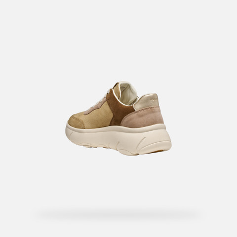 Platform trainers NEBULA 2.0 X WOMAN Dark sand/Light gold - image number 3 | GEOX