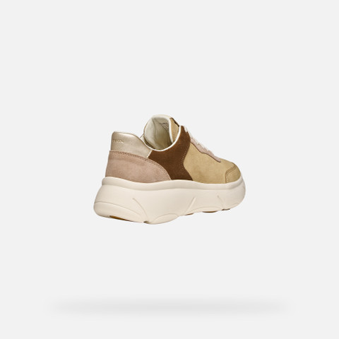Platform trainers NEBULA 2.0 X WOMAN Dark sand/Light gold - image number 4 | GEOX