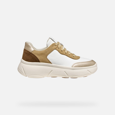 Platform trainers NEBULA 2.0 X WOMAN White/Dark Sand - image number 1 | GEOX