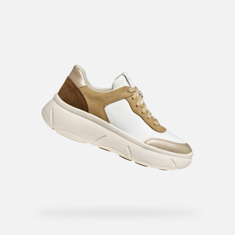 Platform trainers NEBULA 2.0 X WOMAN White/Dark Sand - image number 0 | GEOX