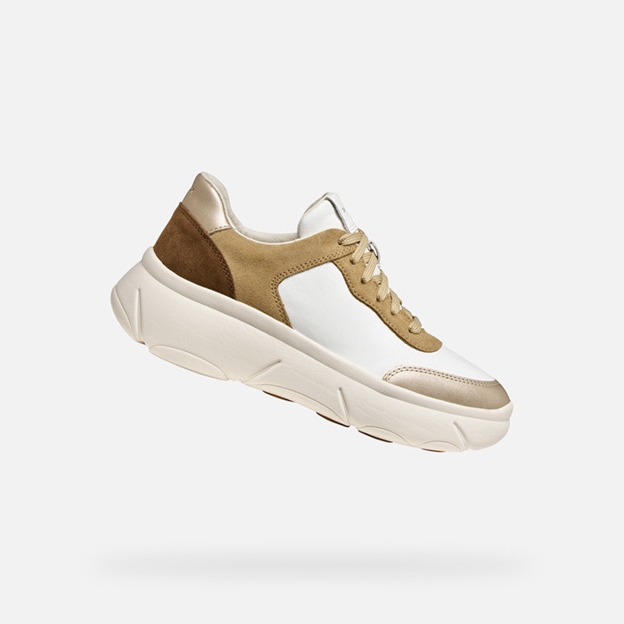 Platform trainers NEBULA 2.0 X WOMAN White/Dark Sand | GEOX