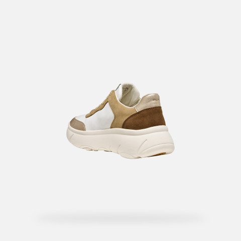 Platform trainers NEBULA 2.0 X WOMAN White/Dark Sand - image number 3 | GEOX
