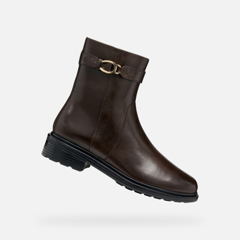 Biker ankle boots WALK PLEASURE WOMAN Dark Coffee - image number 0 | GEOX