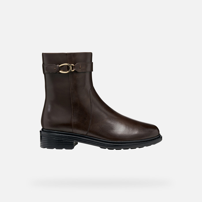 Biker ankle boots WALK PLEASURE WOMAN Dark Coffee | GEOX