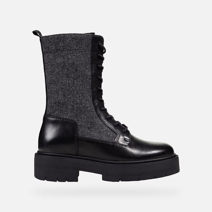 Biker ankle boots SPHERICA EC7 WOMAN Black/Charcoal | GEOX