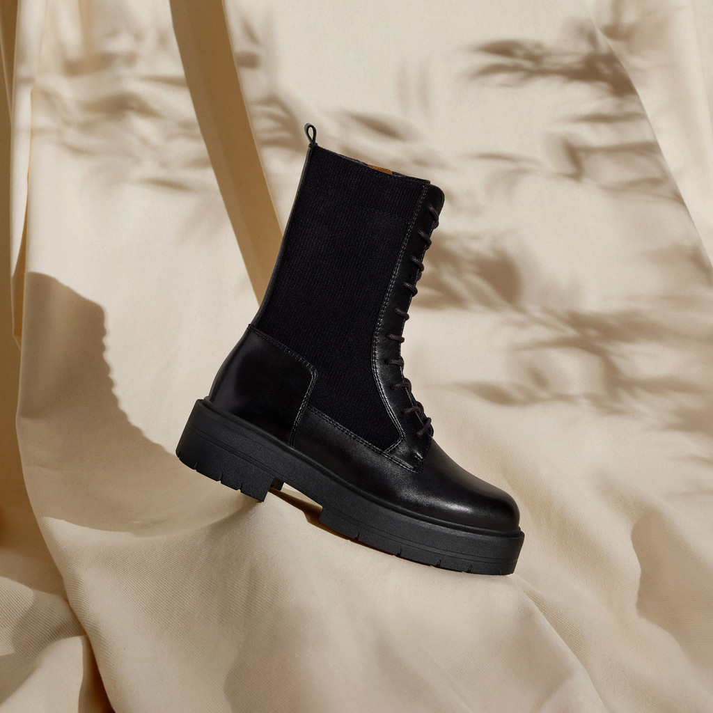 Biker ankle boots SPHERICA EC7 WOMAN Black/Charcoal - image number 7 | GEOX