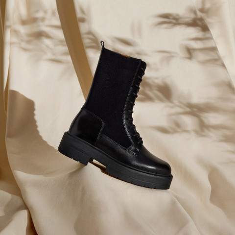 Biker ankle boots SPHERICA EC7 WOMAN Black/Charcoal - image number 7 | GEOX