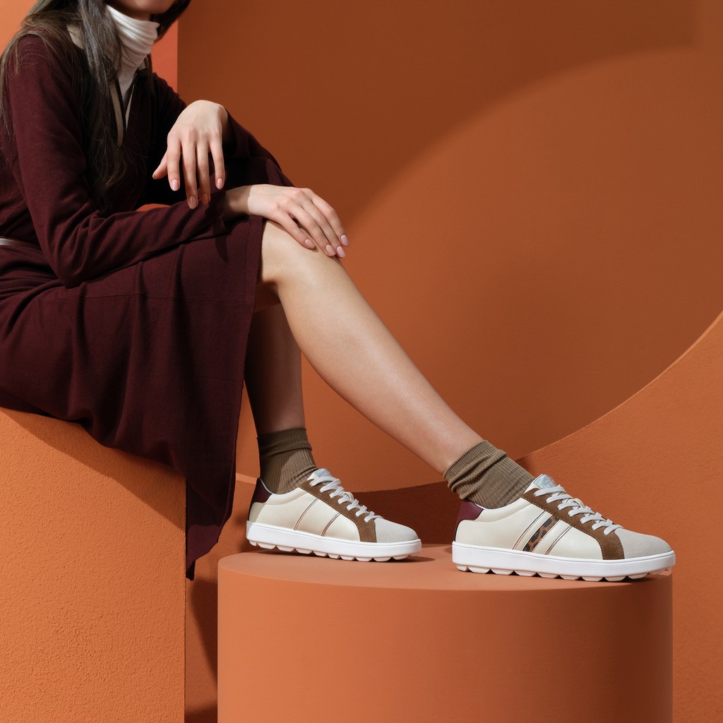 Baskets basse SPHERICA ECUB-1 FEMME Beige/Marron - image number 1 | GEOX