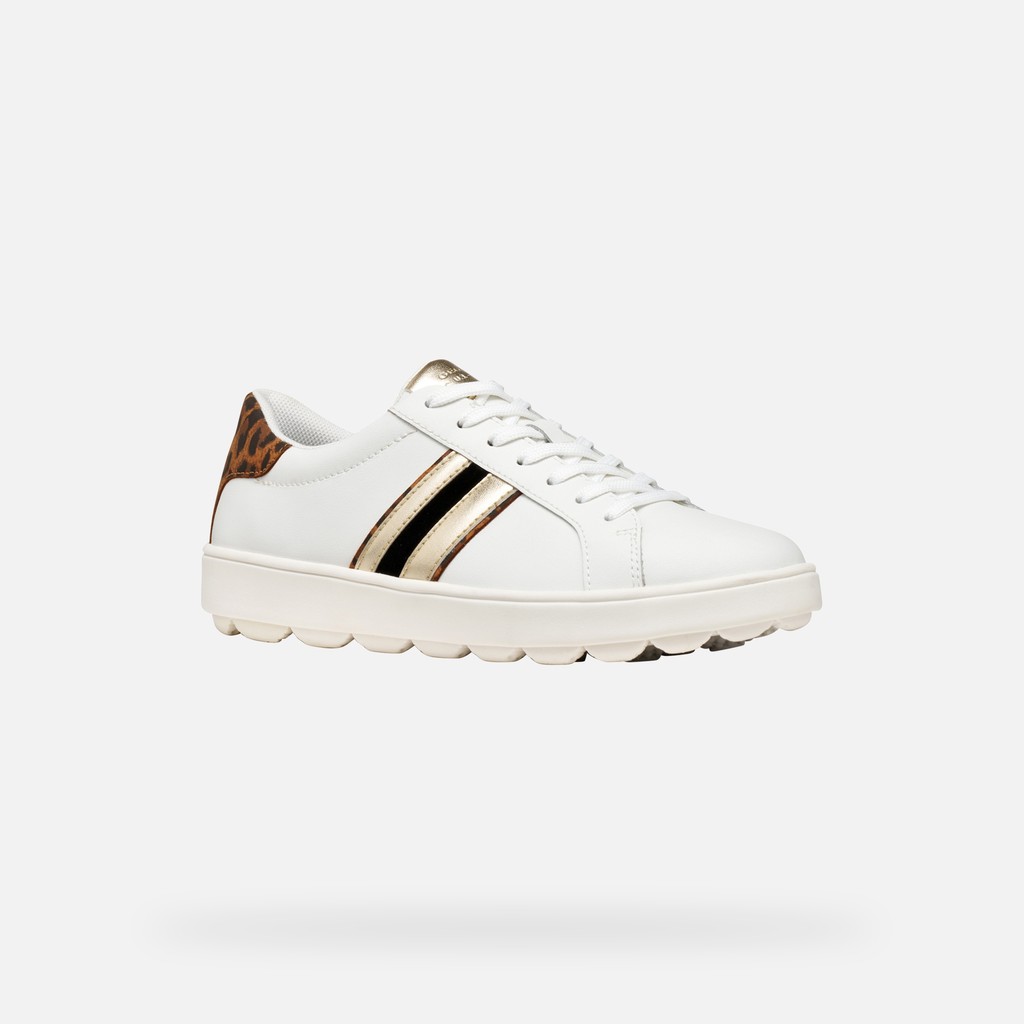 Low top sneakers SPHERICA ECUB-1 WOMAN White/Cognac - image number 2 | GEOX