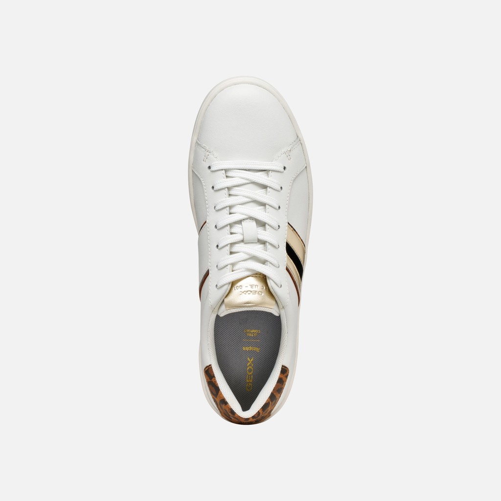 Low top sneakers SPHERICA ECUB-1 WOMAN White/Cognac - image number 5 | GEOX