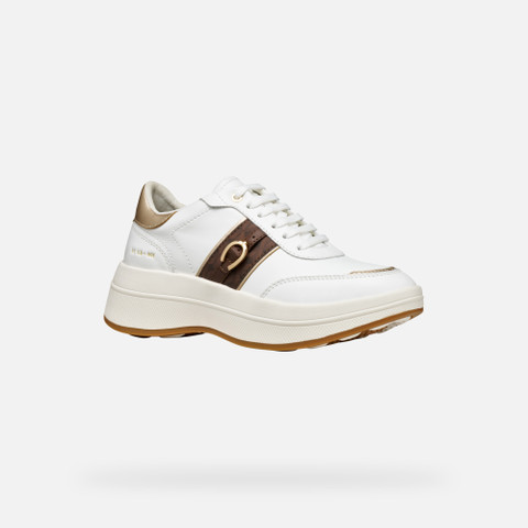 Platform trainers SPHERICA ECUB-3 WOMAN White/Dark Brown - image number 2 | GEOX