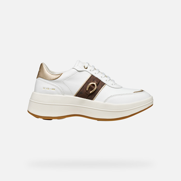 Platform trainers SPHERICA ECUB-3 WOMAN White/Dark Brown | GEOX