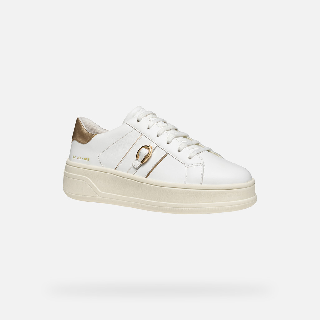 Platform trainers SPHERICA ECUB-2 WOMAN White/Light Gold - image number 2 | GEOX
