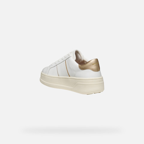 Platform trainers SPHERICA ECUB-2 WOMAN White/Light Gold - image number 3 | GEOX