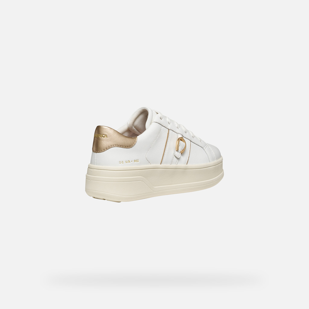 Platform trainers SPHERICA ECUB-2 WOMAN White/Light Gold - image number 4 | GEOX