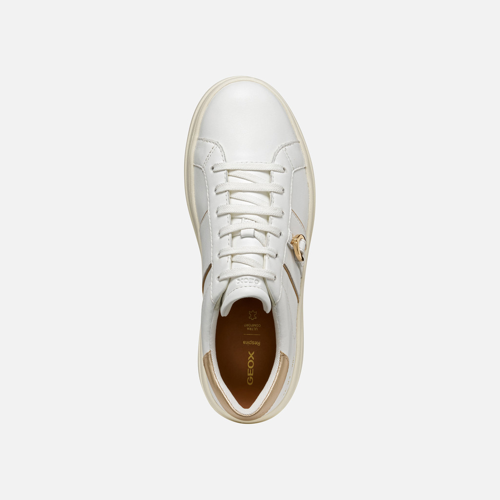 Platform trainers SPHERICA ECUB-2 WOMAN White/Light Gold - image number 5 | GEOX