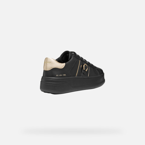 Platform trainers SPHERICA ECUB-2 WOMAN Black/Light Gold - image number 4 | GEOX