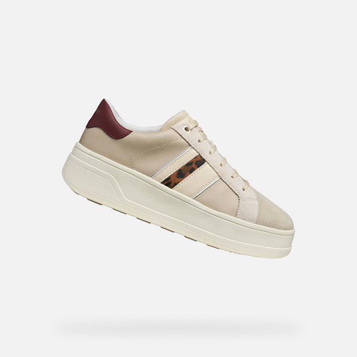 Platform trainers SPHERICA ECUB-2 WOMAN Beige/Dark red | GEOX