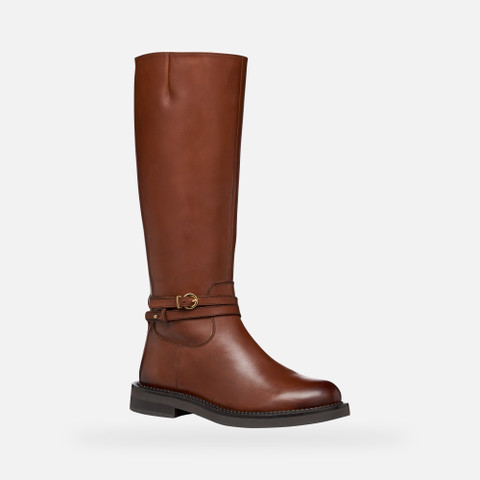 Leather boots SERILDA WOMAN Light Brown - image number 2 | GEOX