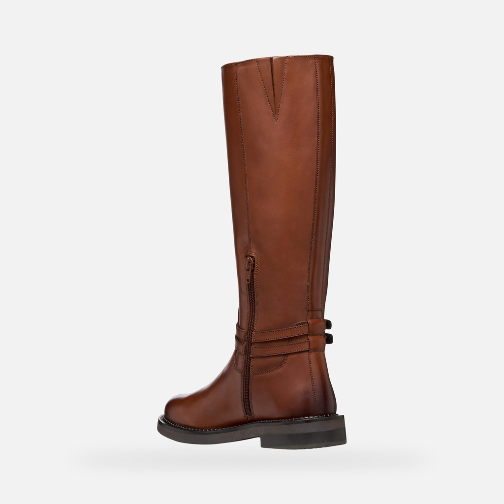 Leather boots SERILDA WOMAN Light Brown - image number 3 | GEOX