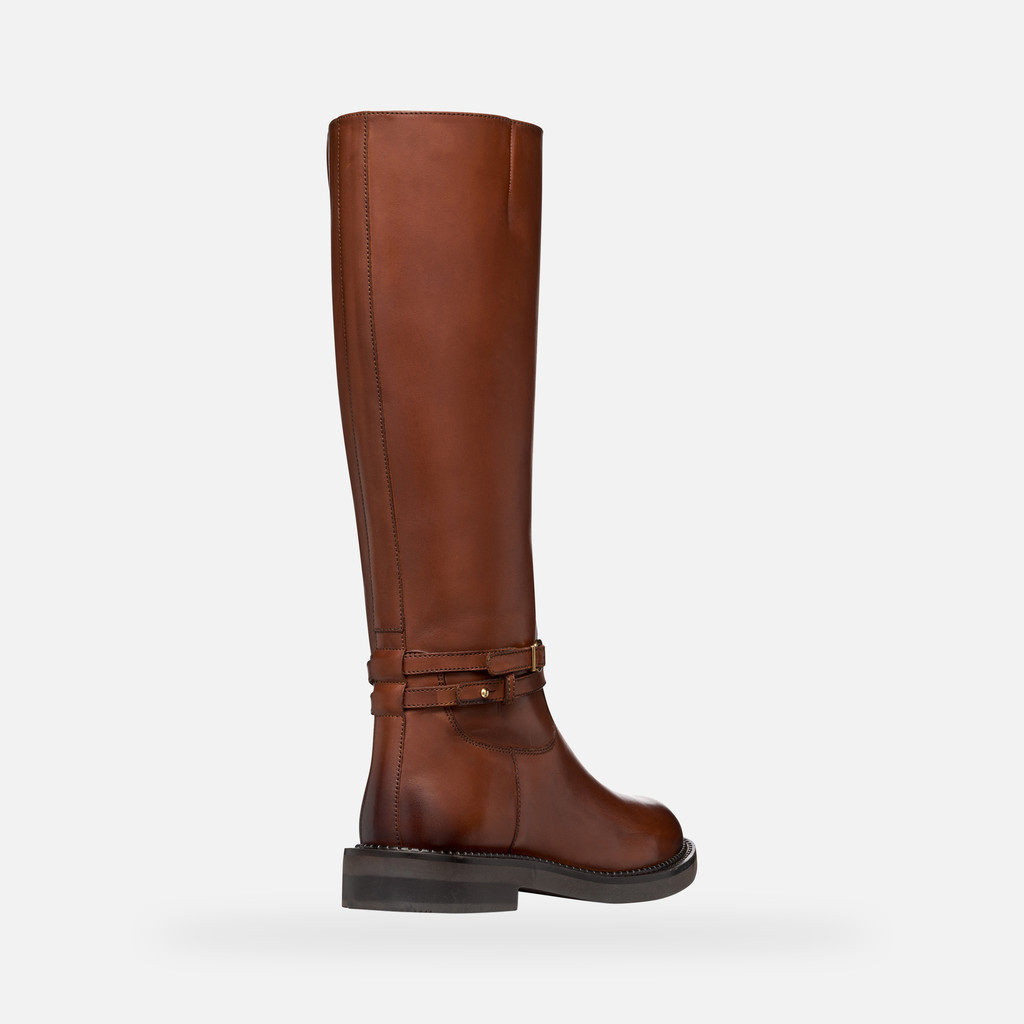 Leather boots SERILDA WOMAN Light Brown - image number 4 | GEOX