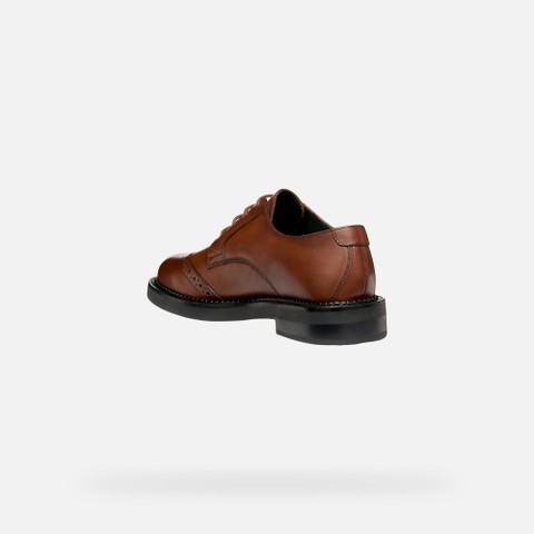 Leather oxfords SERILDA WOMAN Light Brown - image number 3 | GEOX