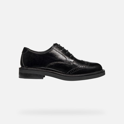 Leder Schn&uuml;rschuhe SERILDA DAME Schwarz - image number 1 | GEOX